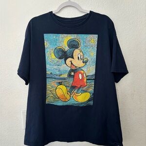 Mickey Mouse Van Gogh Navy Tee